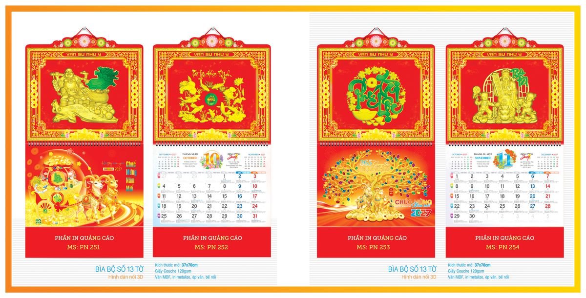 Lịch 13 Tờ Tân Phương Nam TPN13T07 Tổng Kho Phân Phối Chiết Khấu Sâu 48%