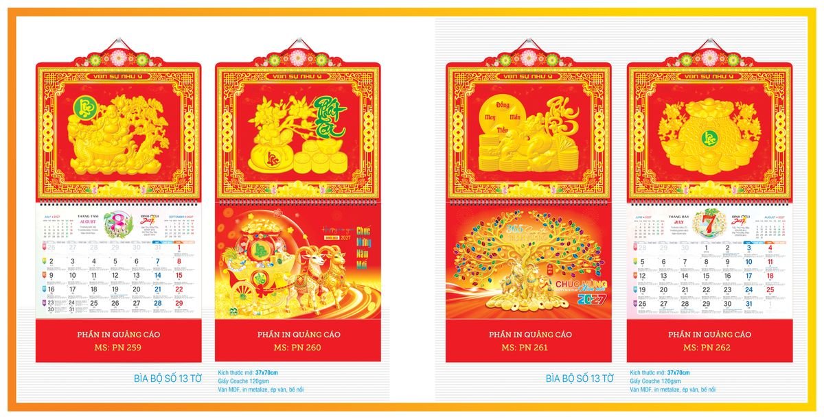 Lịch 13 Tờ Tân Phương Nam TPN13T09 Tổng Kho Phân Phối Chiết Khấu Sâu 48%