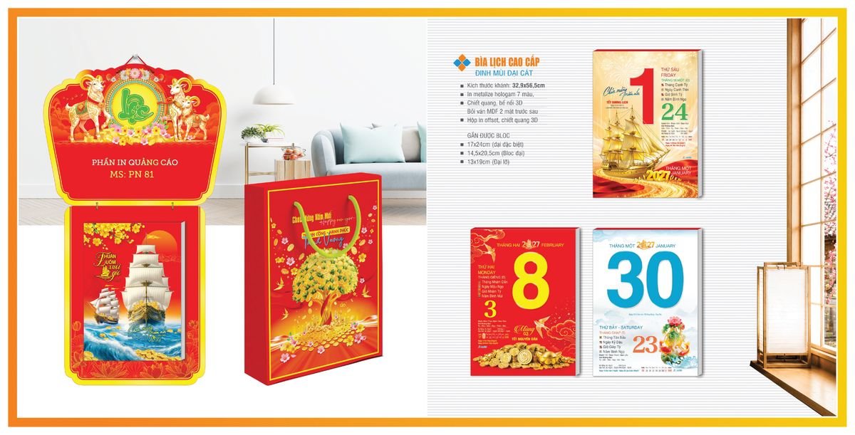 Bìa Lịch Treo Gắn Bloc Tân Phương Nam TPNBIA03 Tổng Kho Phân Phối Chiết Khấu Sâu 48%
