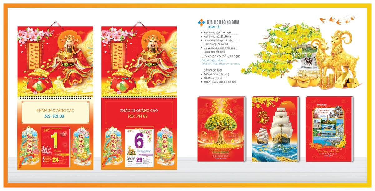 Bìa Lịch Treo Gắn Bloc Tân Phương Nam TPNBIA07 Tổng Kho Phân Phối Chiết Khấu Sâu 48%