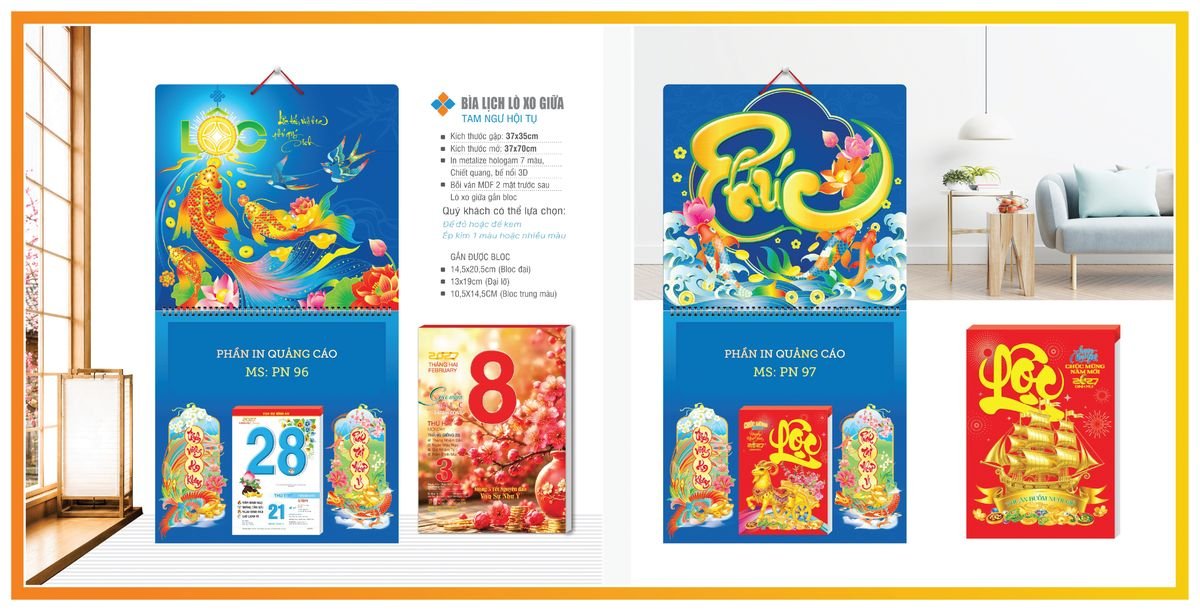 Bìa Lịch Treo Gắn Bloc Tân Phương Nam TPNBIA11 Tổng Kho Phân Phối Chiết Khấu Sâu 48%
