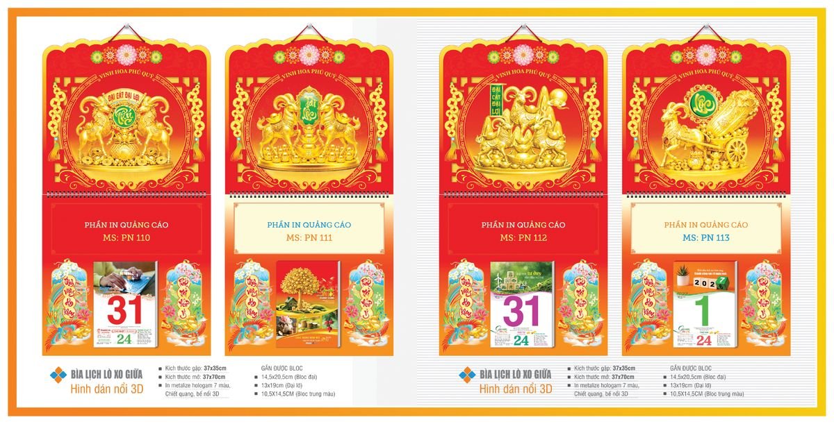 Bìa Lịch Treo Gắn Bloc Tân Phương Nam TPNBIA15 Tổng Kho Phân Phối Chiết Khấu Sâu 48%