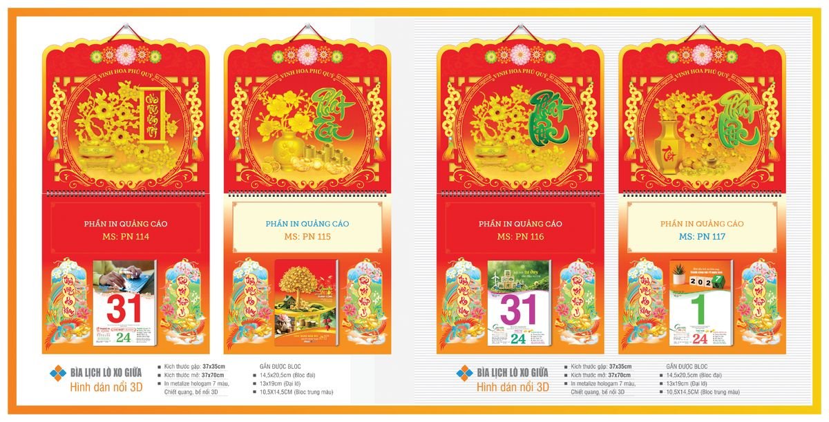 Bìa Lịch Treo Gắn Bloc Tân Phương Nam TPNBIA16 Tổng Kho Phân Phối Chiết Khấu Sâu 48%