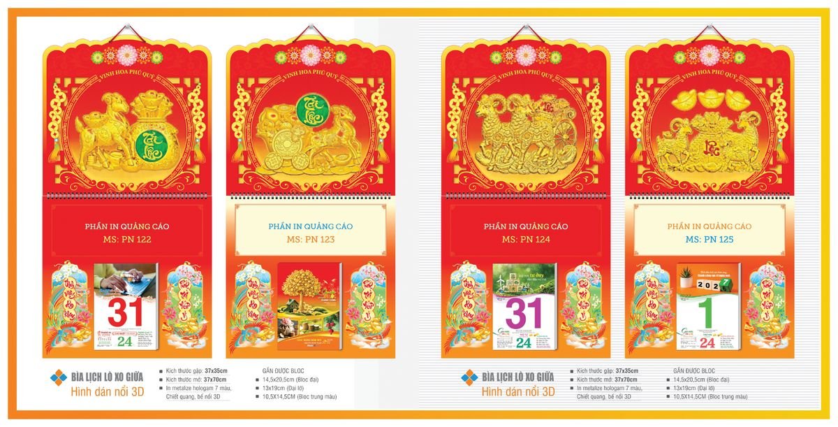 Bìa Lịch Treo Gắn Bloc Tân Phương Nam TPNBIA18 Tổng Kho Phân Phối Chiết Khấu Sâu 48%