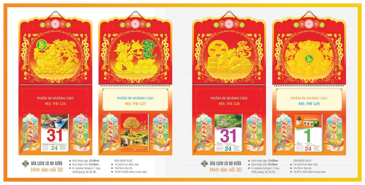 Bìa Lịch Treo Gắn Bloc Tân Phương Nam TPNBIA19 Tổng Kho Phân Phối Chiết Khấu Sâu 48%