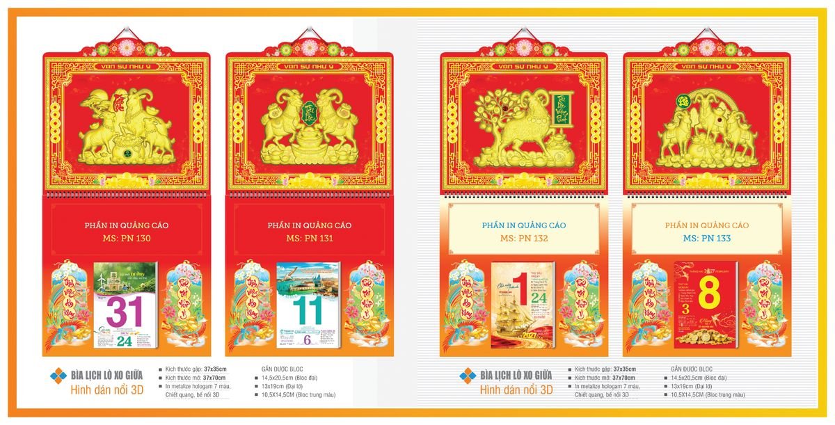Bìa Lịch Treo Gắn Bloc Tân Phương Nam TPNBIA20 Tổng Kho Phân Phối Chiết Khấu Sâu 48%