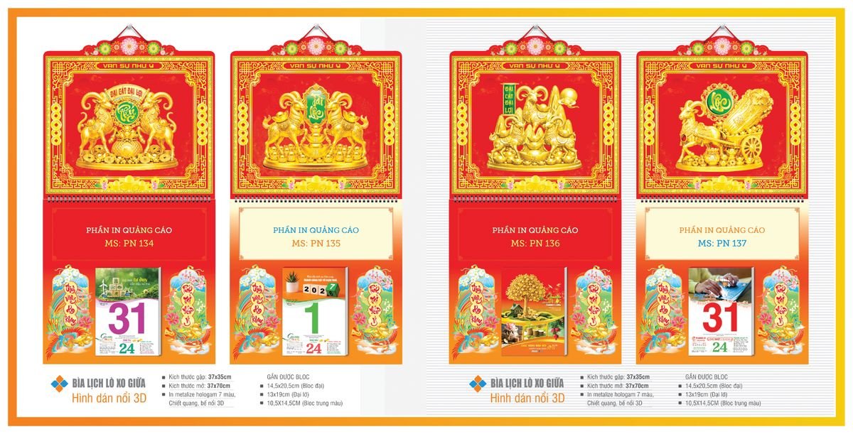 Bìa Lịch Treo Gắn Bloc Tân Phương Nam TPNBIA21 Tổng Kho Phân Phối Chiết Khấu Sâu 48%