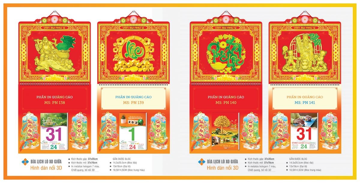 Bìa Lịch Treo Gắn Bloc Tân Phương Nam TPNBIA22 Tổng Kho Phân Phối Chiết Khấu Sâu 48%