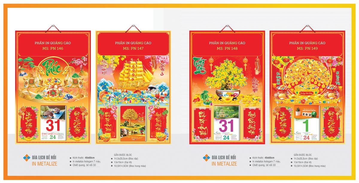 Bìa Lịch Treo Gắn Bloc Tân Phương Nam TPNBIA24 Tổng Kho Phân Phối Chiết Khấu Sâu 48%