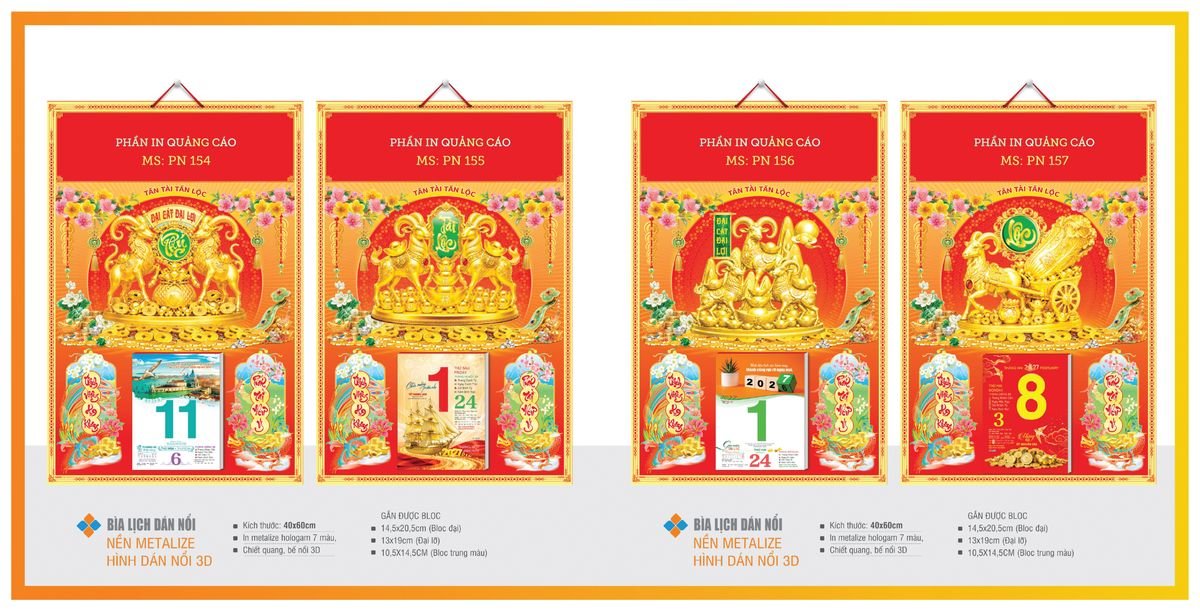 Bìa Lịch Treo Gắn Bloc Tân Phương Nam TPNBIA26 Tổng Kho Phân Phối Chiết Khấu Sâu 48%