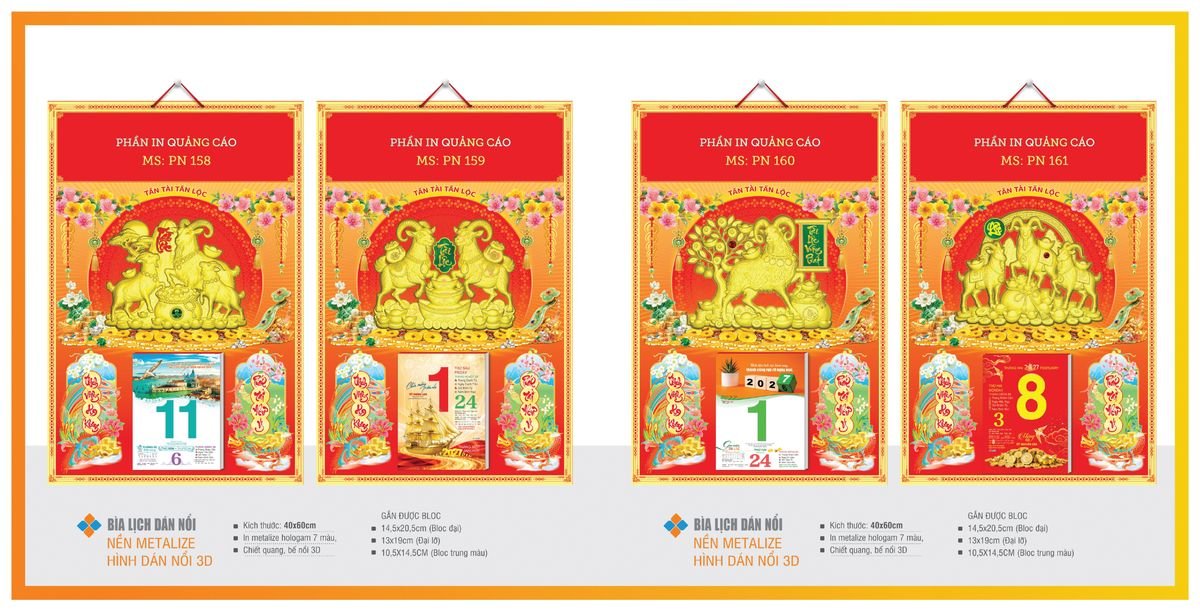 Bìa Lịch Treo Gắn Bloc Tân Phương Nam TPNBIA27 Tổng Kho Phân Phối Chiết Khấu Sâu 48%
