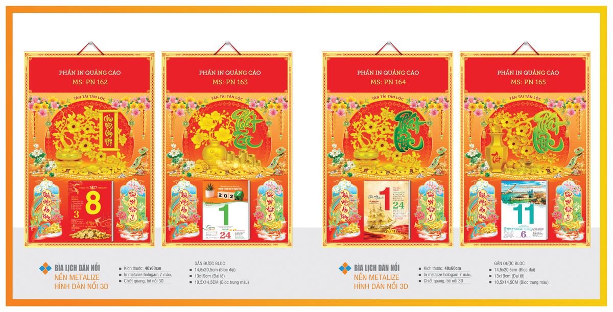 Bìa Lịch Treo Gắn Bloc Tân Phương Nam TPNBIA28 Tổng Kho Phân Phối Chiết Khấu Sâu 48%
