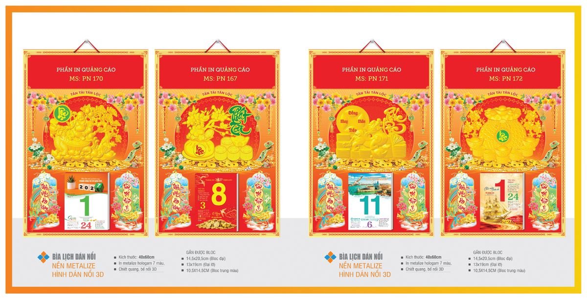 Bìa Lịch Treo Gắn Bloc Tân Phương Nam TPNBIA30 Tổng Kho Phân Phối Chiết Khấu Sâu 48%