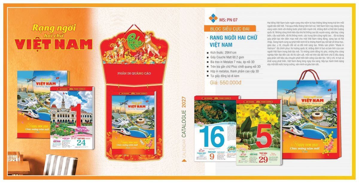 Lịch Bloc TPN 2027 TPNBLOC09 Tổng Kho Phân Phối Chiết Khấu Sâu 48%