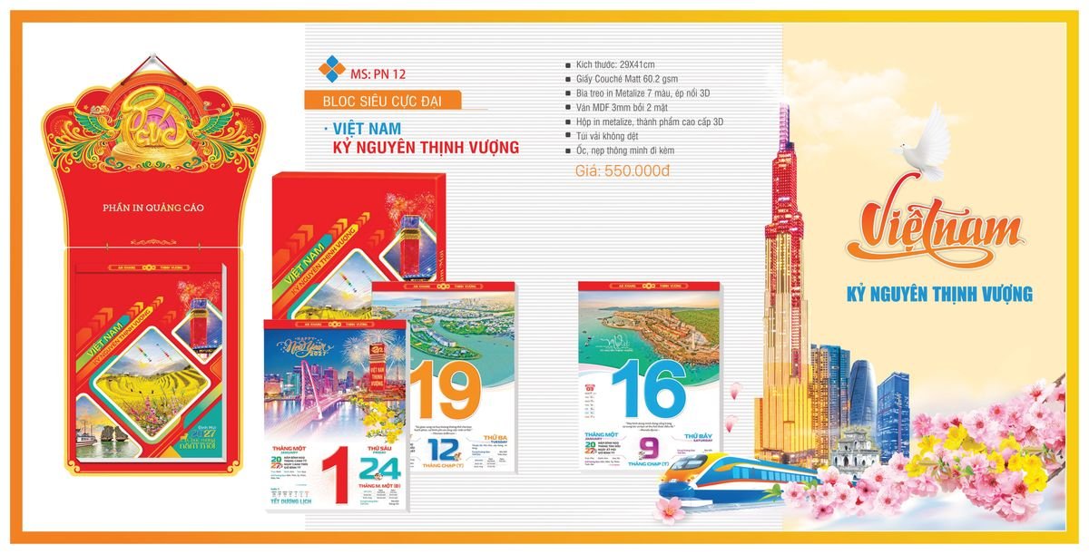 Lịch Bloc TPN 2027 TPNBLOC14 Tổng Kho Phân Phối Chiết Khấu Sâu 48%