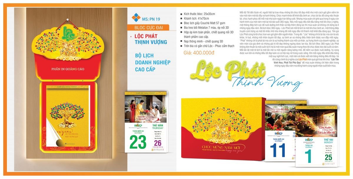 Lịch Bloc TPN 2027 TPNBLOC22 Tổng Kho Phân Phối Chiết Khấu Sâu 48%
