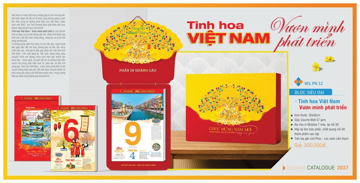 Lịch Bloc TPN 2027 TPNBLOC37 Tổng Kho Phân Phối Chiết Khấu Sâu 48%