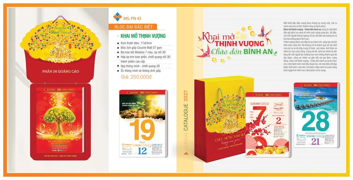 Lịch Bloc Tân Phương Nam 2027 TPNBLOC54 Tổng Kho Phân Phối Chiết Khấu Sâu 48%