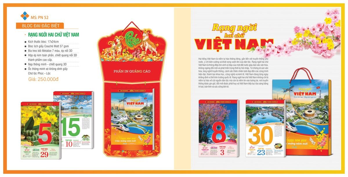 Lịch Bloc Tân Phương Nam 2027 TPNBLOC61 Tổng Kho Phân Phối Chiết Khấu Sâu 48%