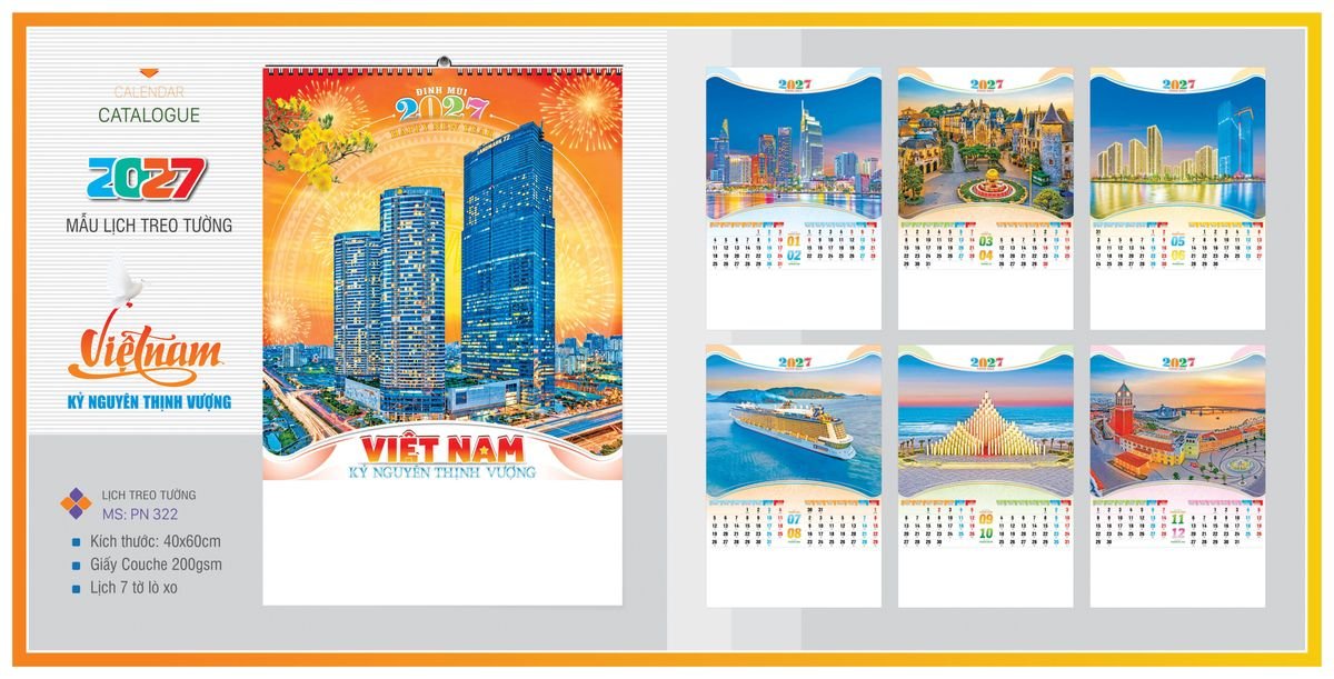 Lịch 7 Tờ Lò Xo TPNLX12 Tổng Kho Phân Phối Chiết Khấu Sâu 48%