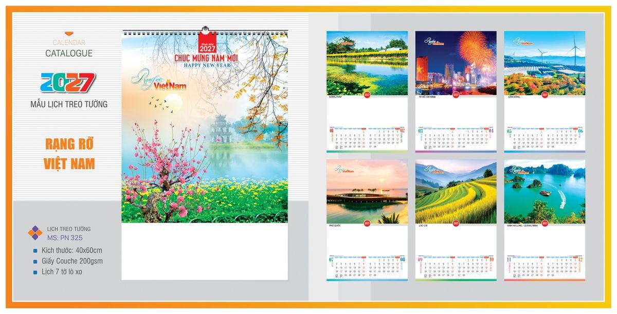 Lịch 7 Tờ Lò Xo TPNLX15 Tổng Kho Phân Phối Chiết Khấu Sâu 48%