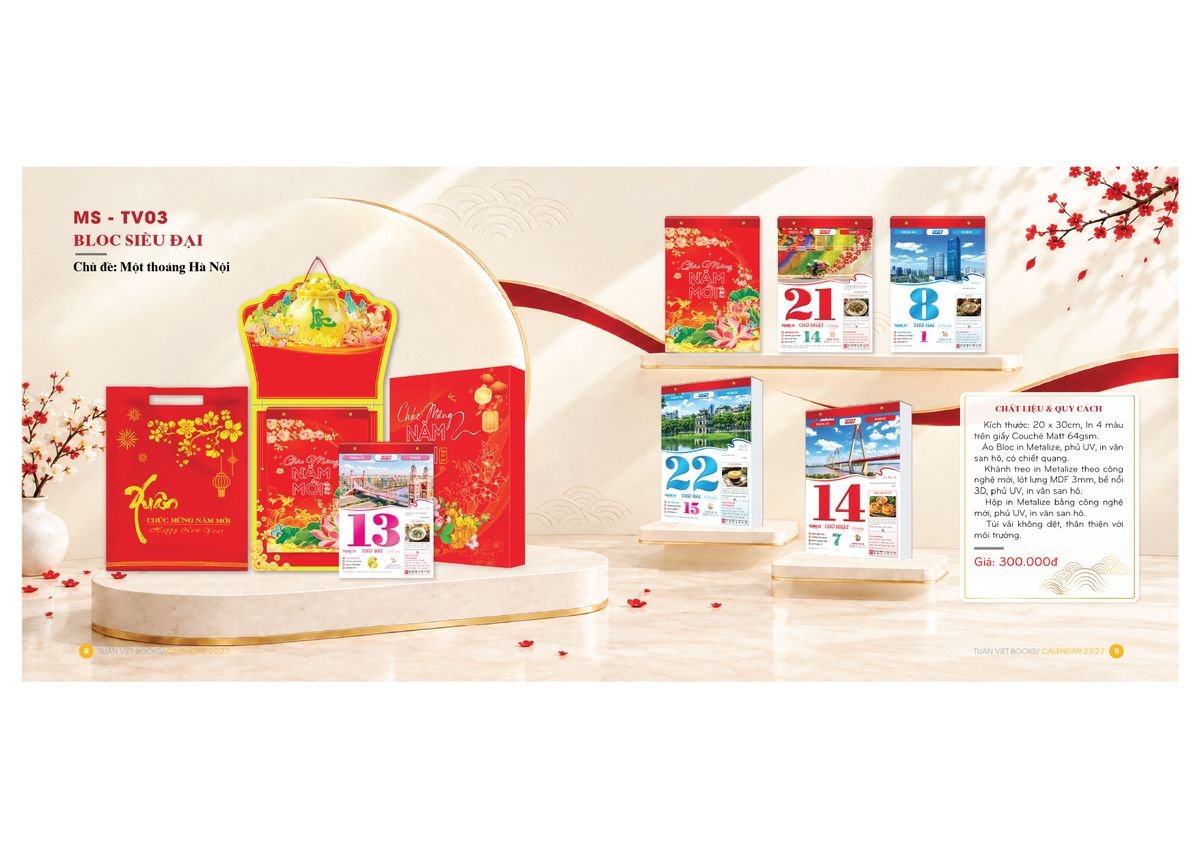 Lịch Bloc Cực Đại 2027 Tuấn Việt TV03 Tổng Kho Phân Phối Chiết Khấu Sâu 48%