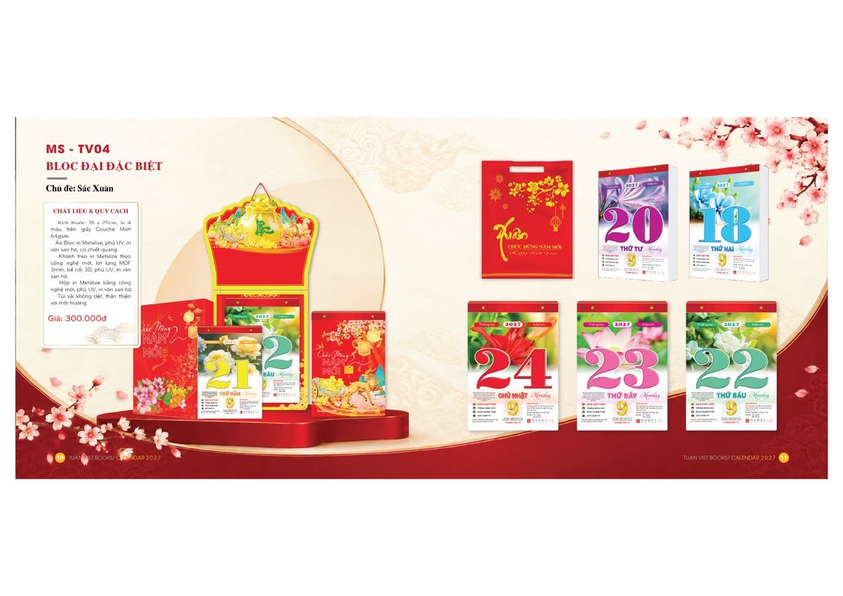 Lịch Bloc Cực Đại 2027 Tuấn Việt TV04 Tổng Kho Phân Phối Chiết Khấu Sâu 48%