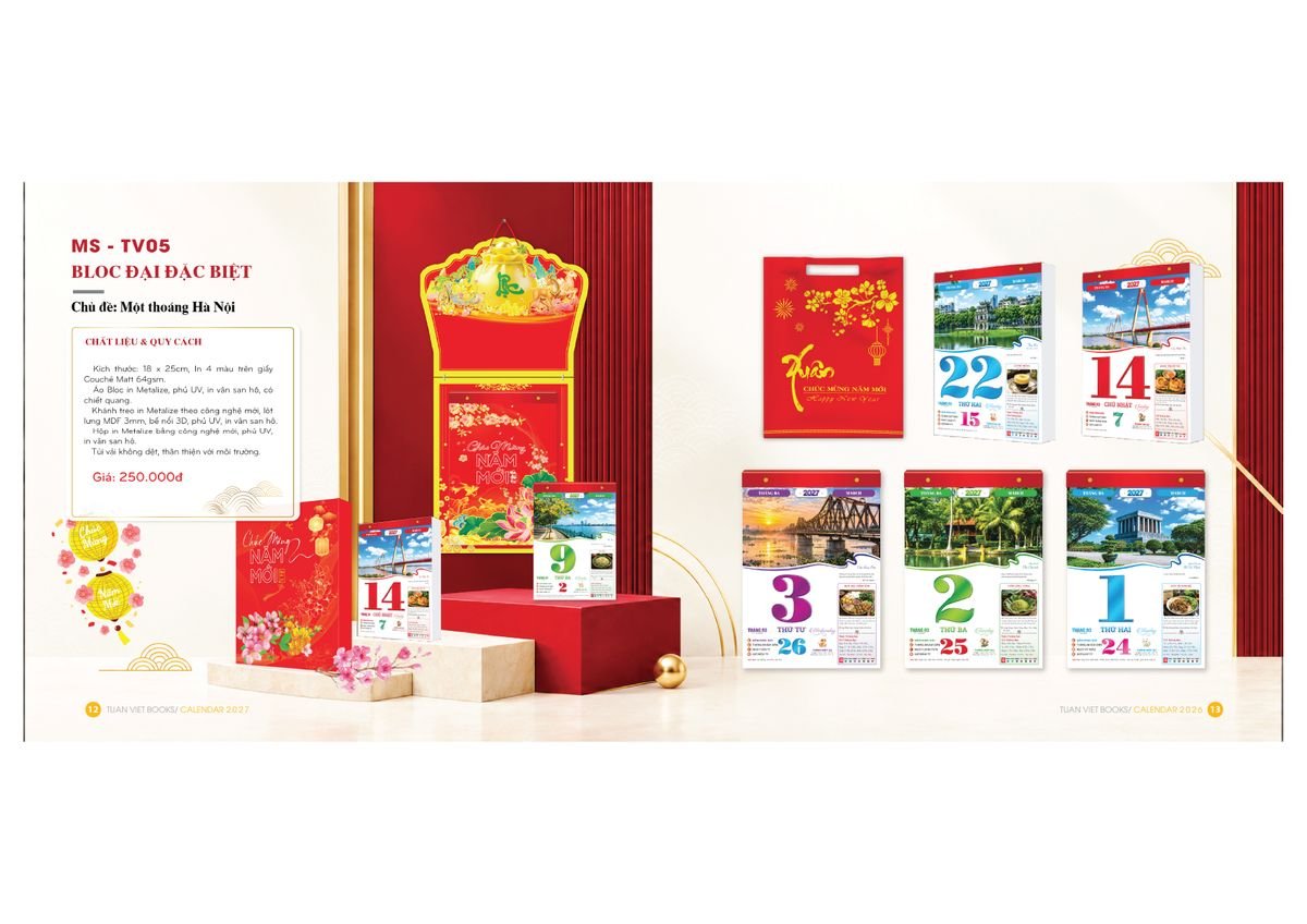Lịch Bloc Cực Đại 2027 Tuấn Việt TV05 Tổng Kho Phân Phối Chiết Khấu Sâu 48%