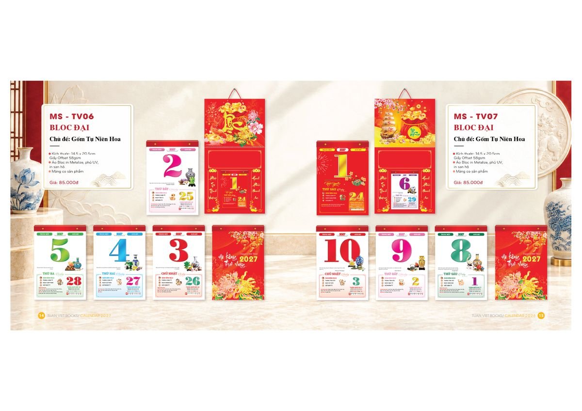 Lịch Bloc Cực Đại 2027 Tuấn Việt TV06 Tổng Kho Phân Phối Chiết Khấu Sâu 48%