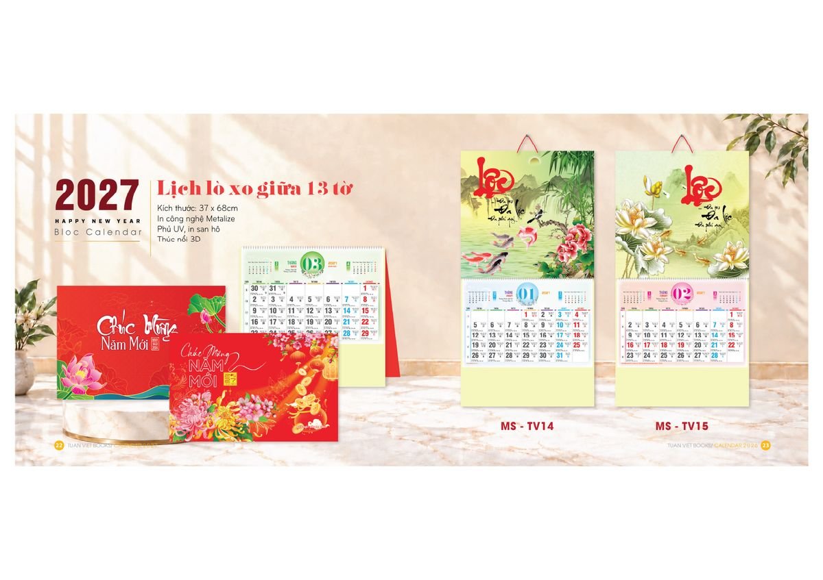 Lịch Bloc Cực Đại 2027 Tuấn Việt TV10 Tổng Kho Phân Phối Chiết Khấu Sâu 48%