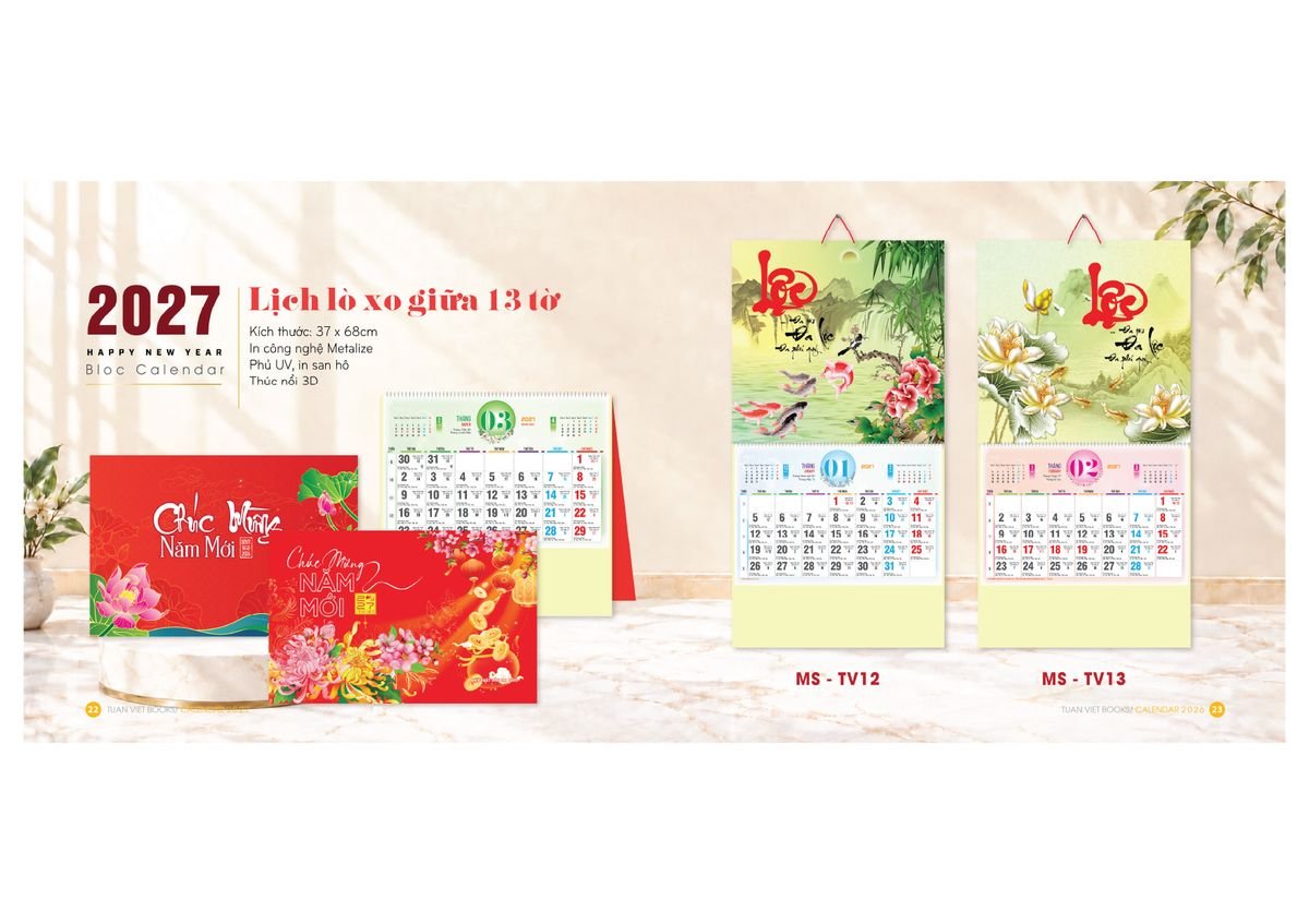 Lịch Bloc Cực Đại 2027 Tuấn Việt TV12 Tổng Kho Phân Phối Chiết Khấu Sâu 48%