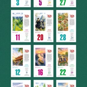 Lịch Bloc 2027 VHVN Mẫu VHVN 06 (29 x 41 cm) Tổng Kho Phân Phối Chiết Khấu Sâu 48% in logo - Quà Tặng 999